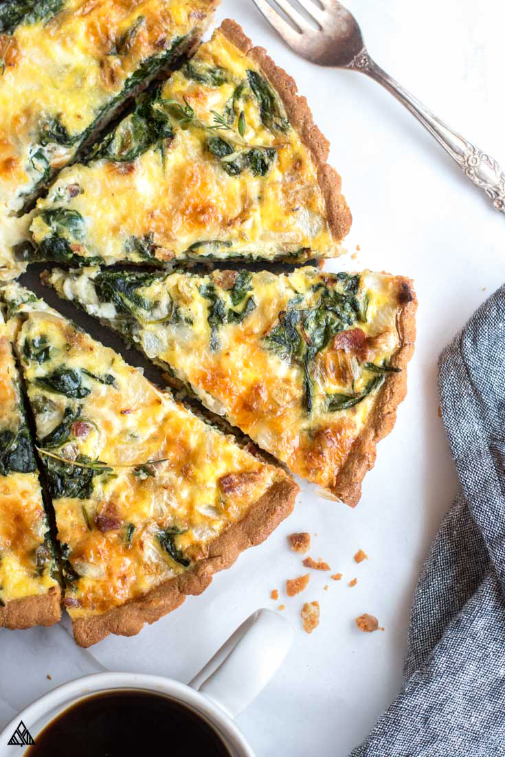 Spinach Bacon Quiche, How to Make it With/Without The Crust!