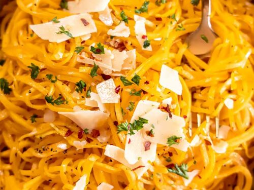 Savory Butternut Squash Noodles - Delightfully Low Carb